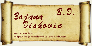 Bojana Dišković vizit kartica